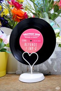 custom wedding centrepieces vinyl records