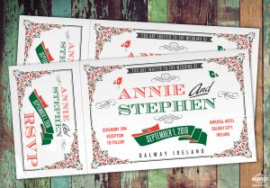 festival ticket wedding invites galway ireland eire