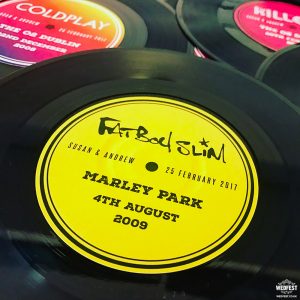 festival wedding vinyl record table names numbers