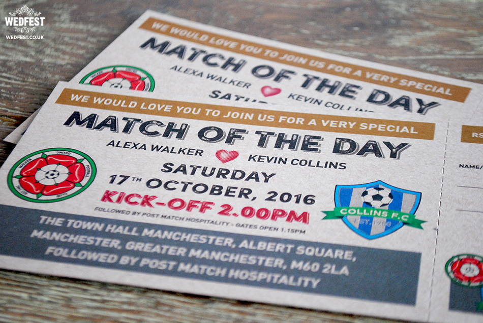 match of the day football wedding invitations ireland