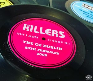 personalised vinyl record wedding table centrepiece