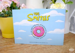 the simpsons style yellow characters wedding invitation