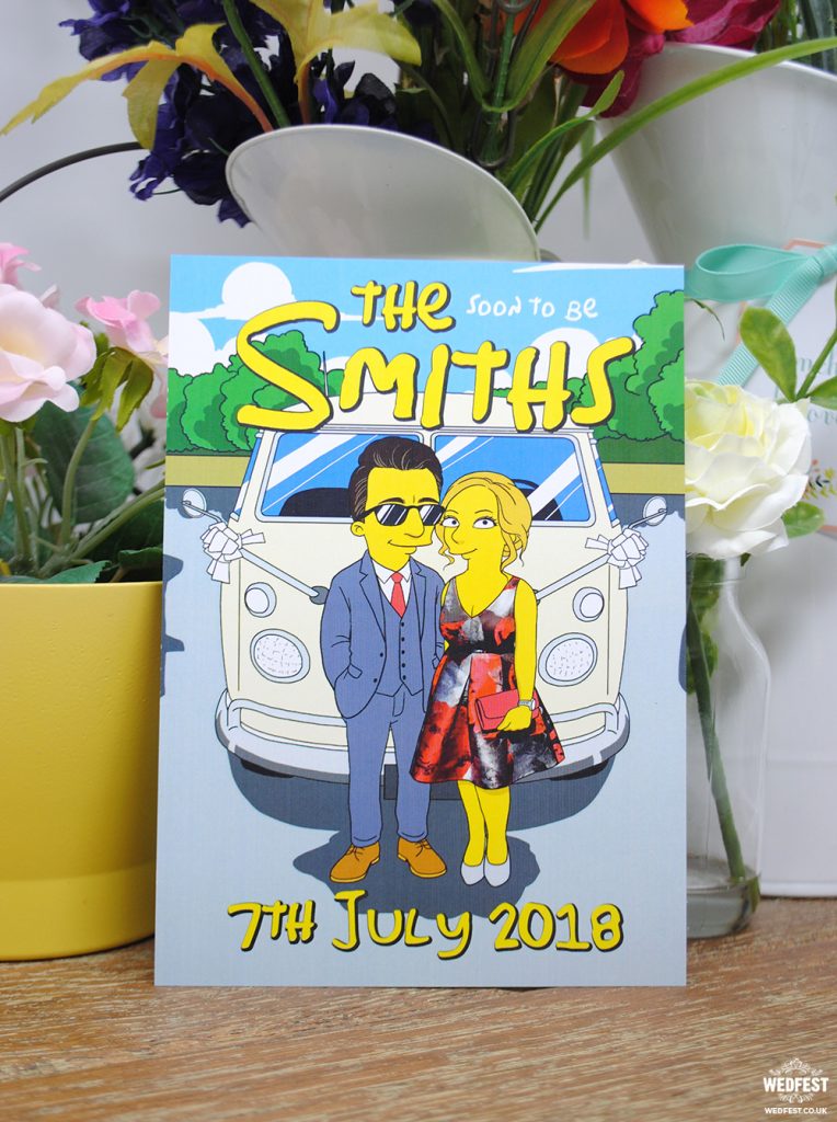 the simpsons theme wedding invite save the date