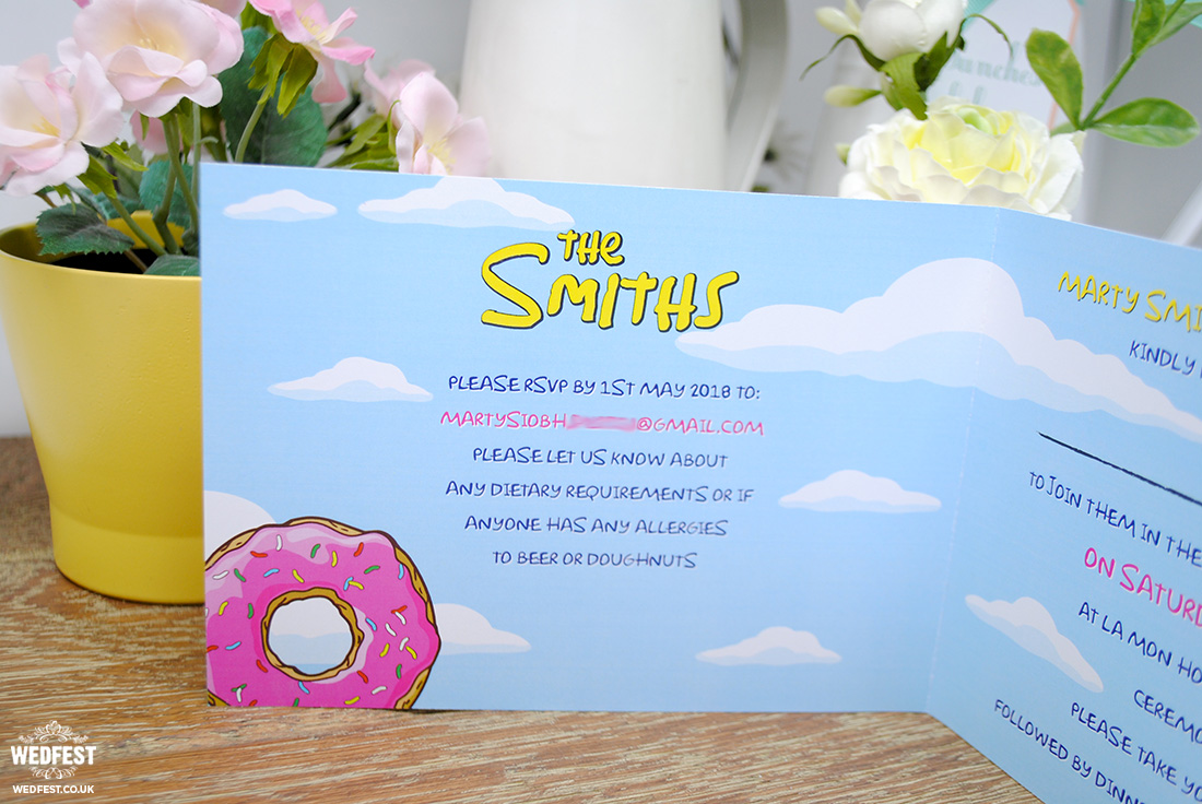 the simpsons themed wedding invitations stationery