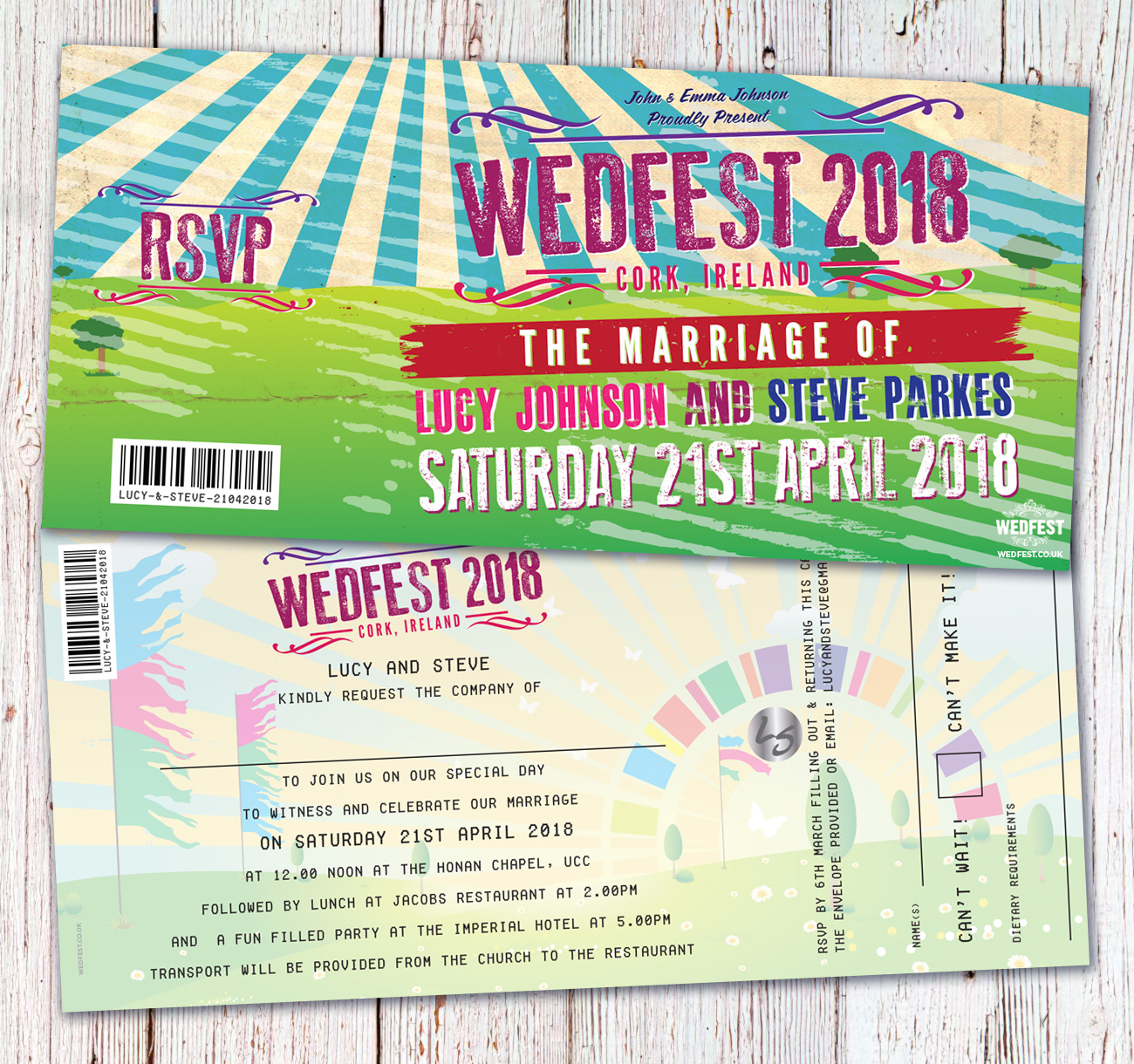 wedfest cork ireland festival wedding invitations