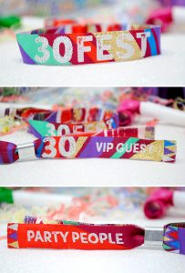 30th birthday party festival wristband