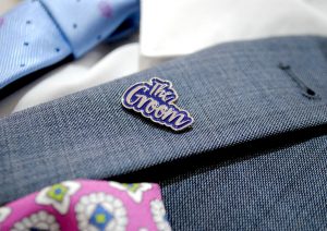 bride groom wedding day enamel lapel pin badge