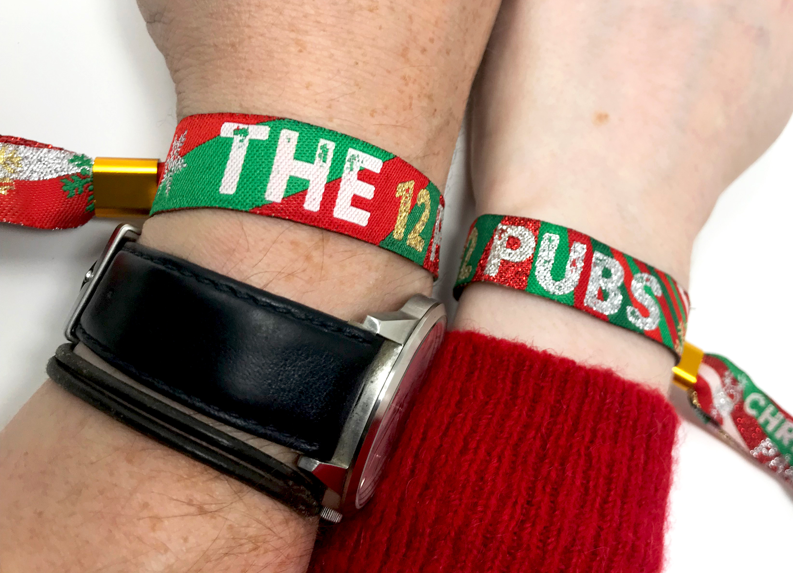 christmas party accessories pub crawl wristband favours twelve pubs