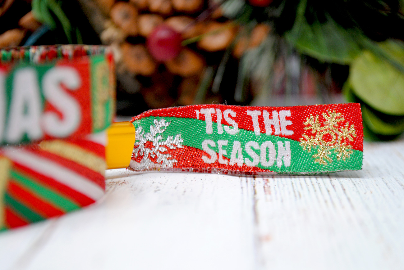 christmas party themed festival style wristbands
