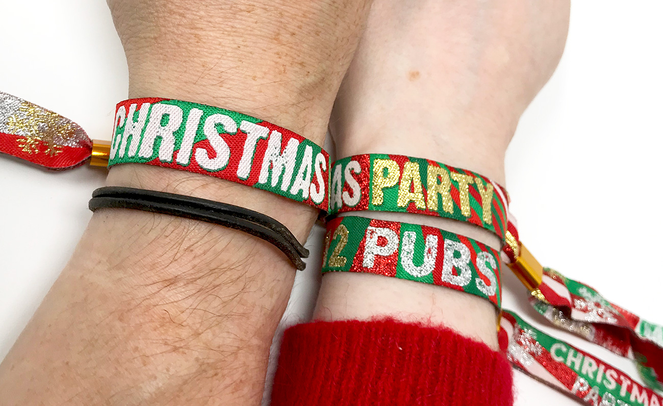 christmas work party favour wristbands