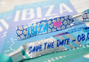 ibiza wedding favours invites wristbands