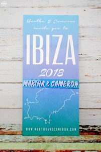 ibiza wedding save the date card wristband