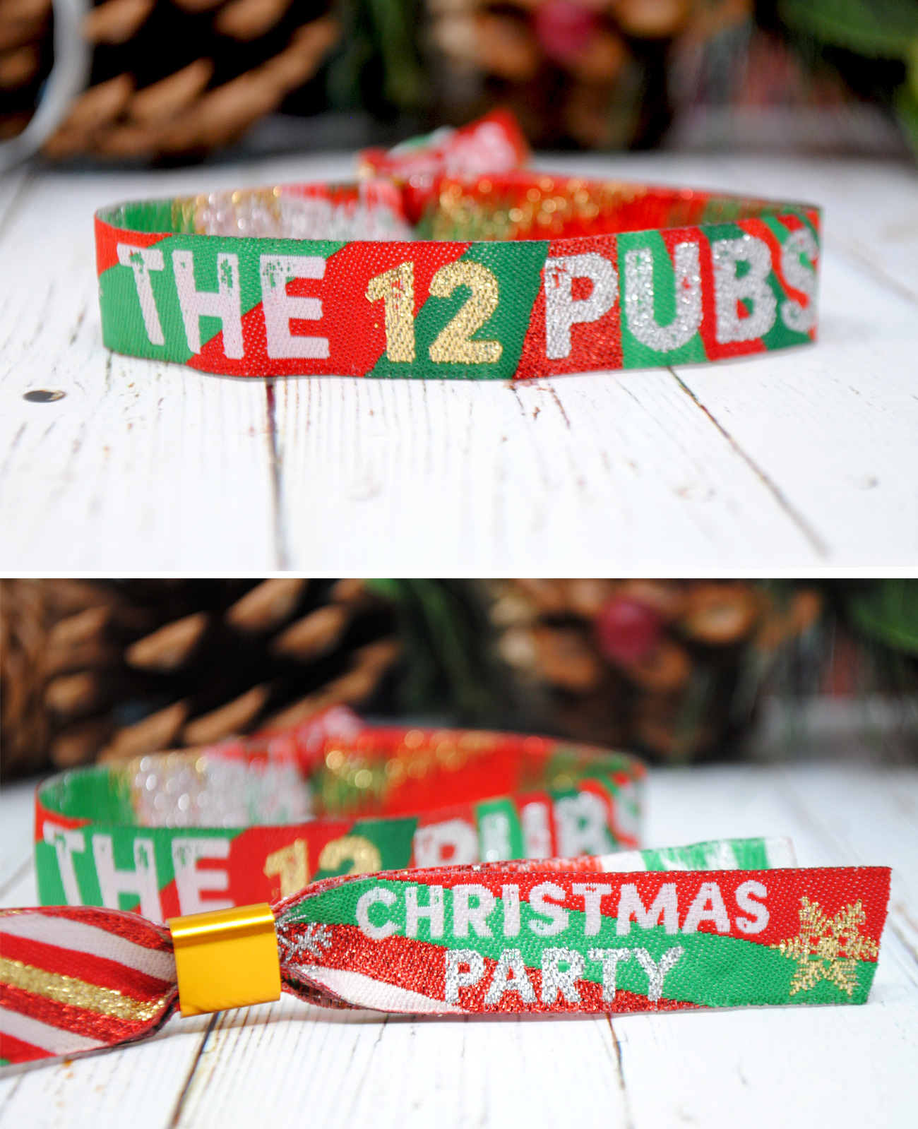the 12 pubs christmas party pub crawl wristbands