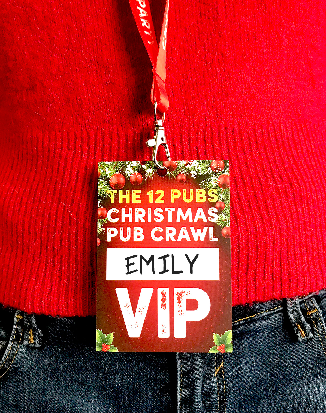 12 pubs christmas pub crawl vip pass lanyard