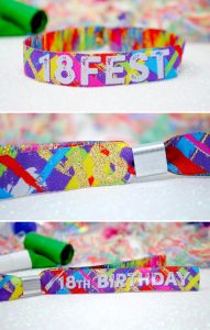 18th birthday festival party favour wristbands