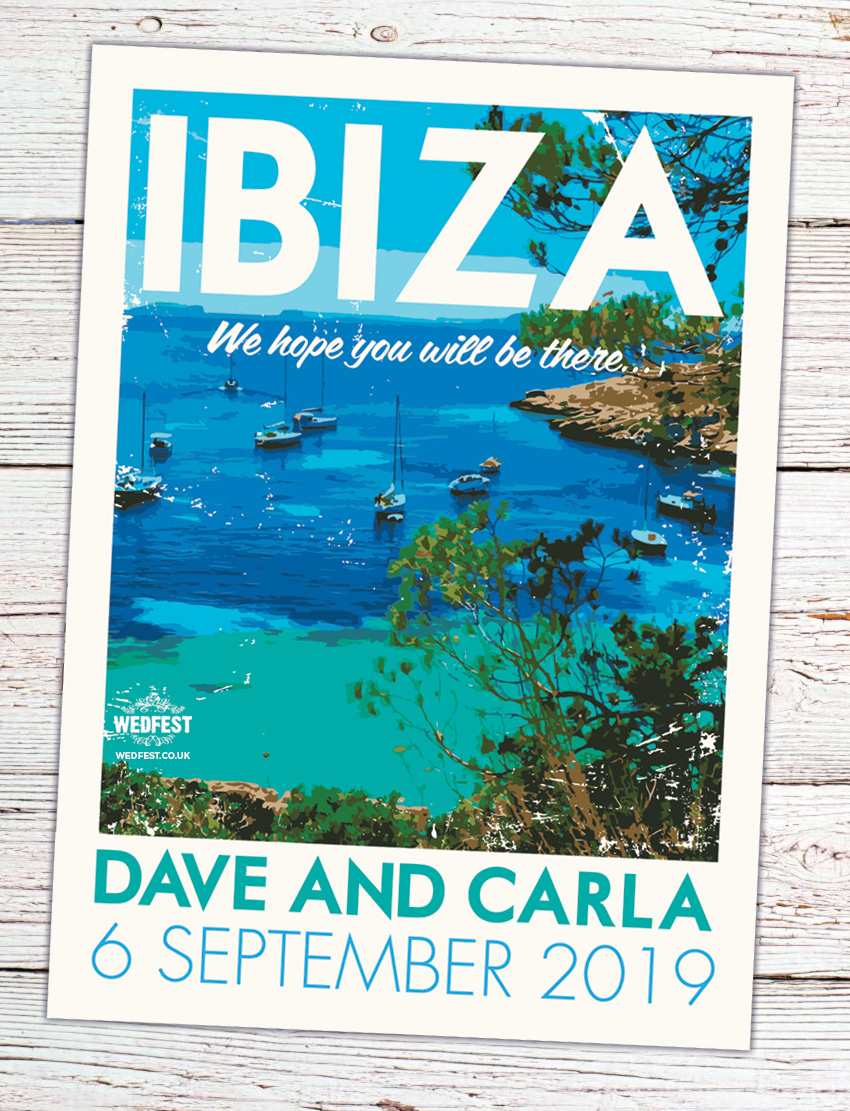Ibiza Vintage Posters Postcards Wedding Invites