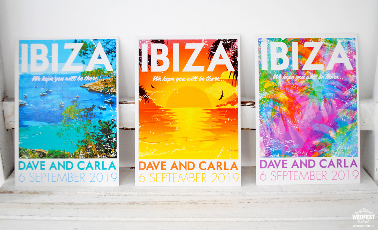 Ibiza Vintage poster Postcards Wedding Invitation