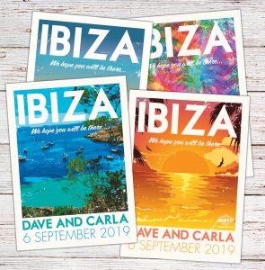 Ibiza Vintage posters postcards Wedding Invitation