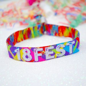 festival themed 18th birthday party wristband