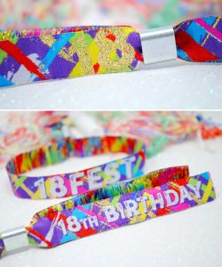 festival themed 18th birthday party wristbands