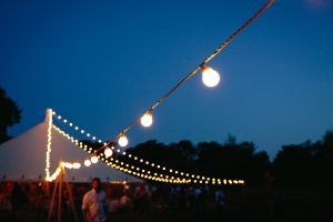 festival wedding tent fairy lights