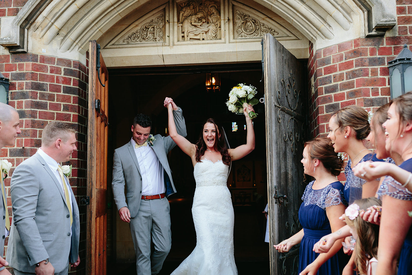 festival wedding bride and groom