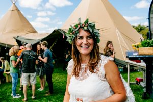 festival wedding bride tipi wedding