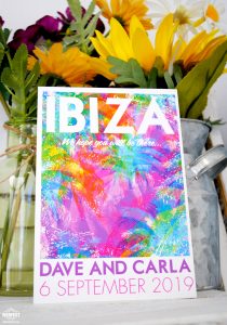 ibiza destination travel theme wedding stationery