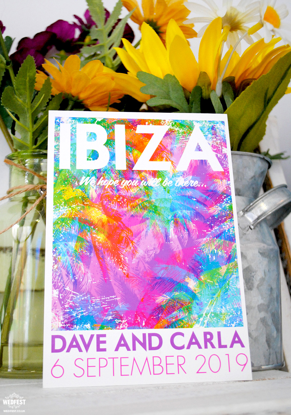 ibiza destination travel theme wedding stationery