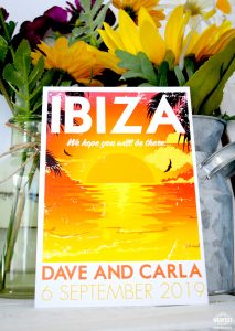 ibiza sunset wedding invitation stationery