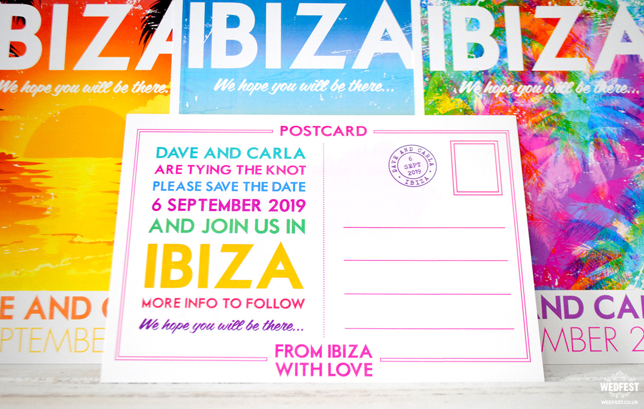 ibiza wedding postcard save the date
