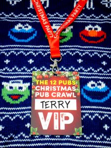 the 12 pubs christmas pub crawl lanyard