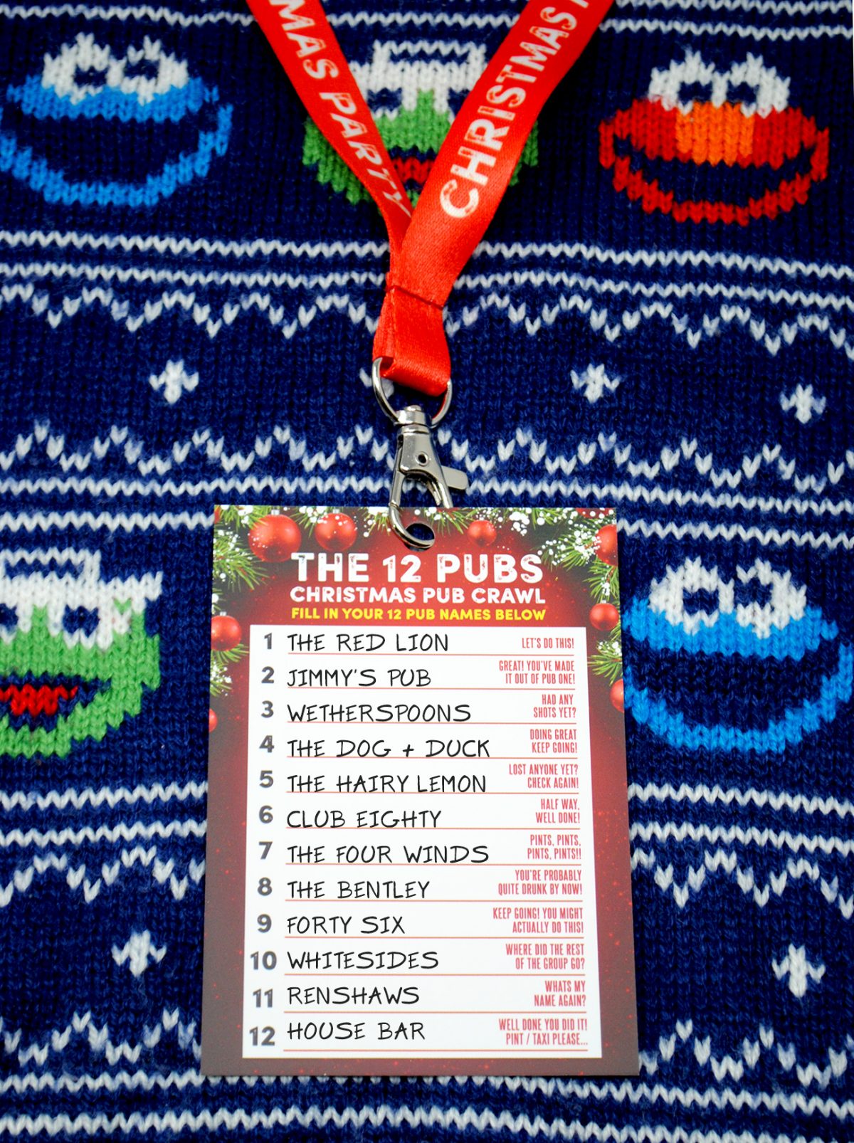 The 12 Pubs of Christmas Pub Crawl Party Favours WEDFEST The 12 Pubs of Christmas Pub Crawl Party Favours WEDFEST