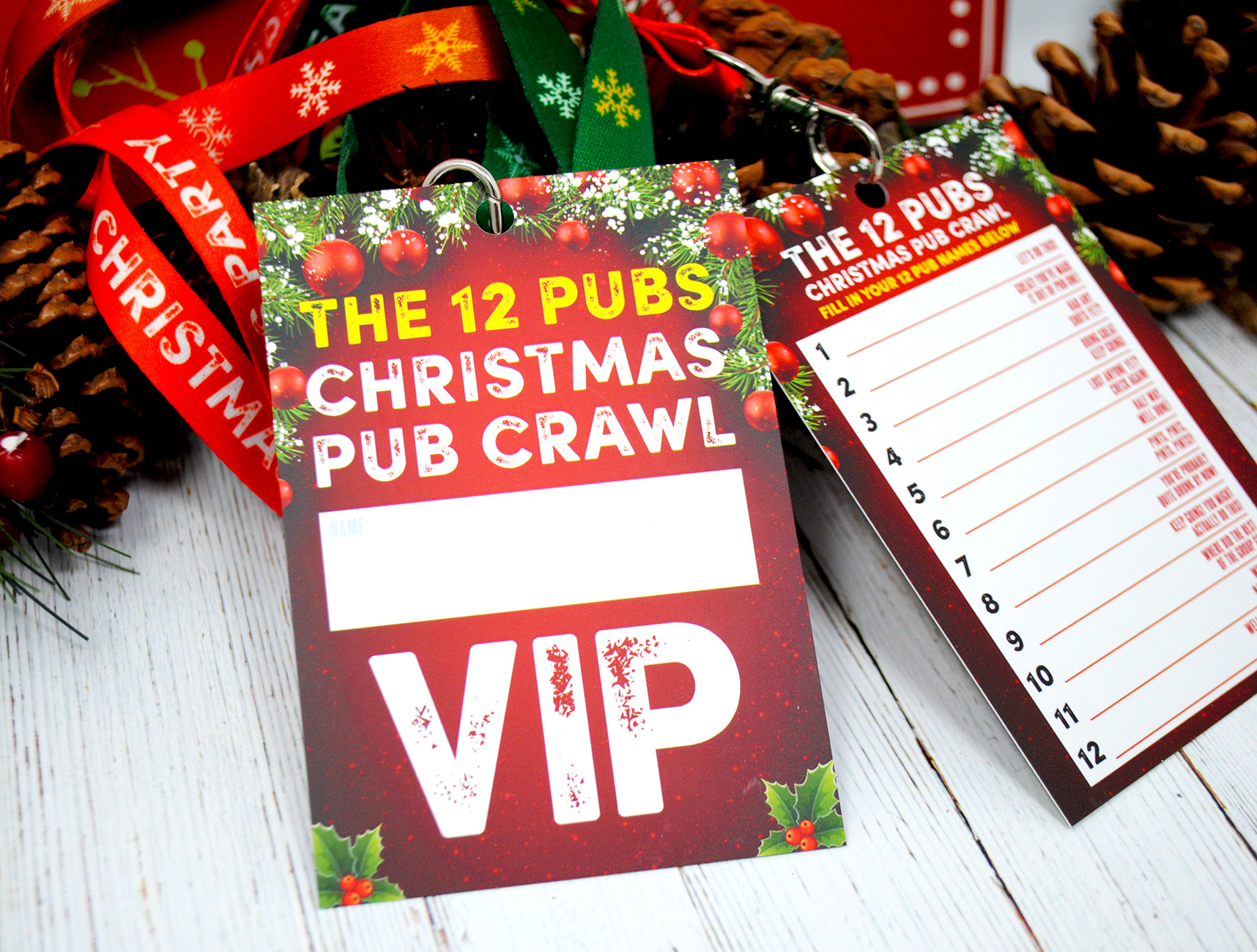 the 12 pubs christmas pub crawl list vip lanyards