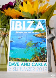 travel postcards wedding invites ibiza