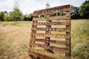 wedfest wooden pallet sign
