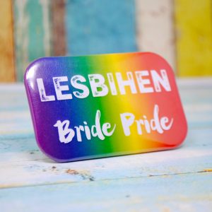 lesbihen bride pride hen do badge