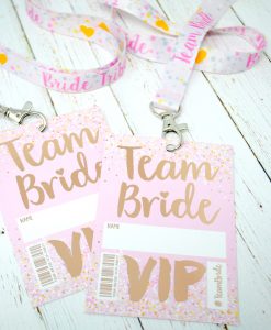 rose gold foil hen party bachelorette vip pass lanyards