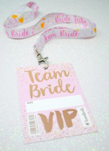 rose gold team bride hen bachelorette party lanyard favours