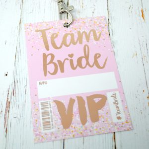 rose gold team bride hen party bachelorette vip lanyard