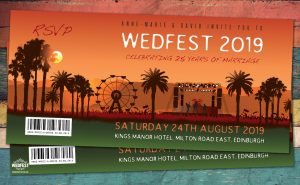 coachella sunset music festival wedding invitation