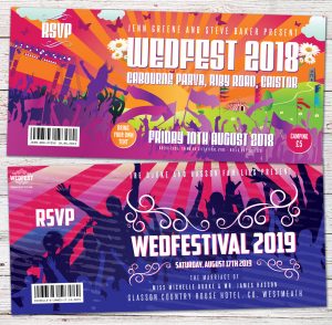 festival wedding invites