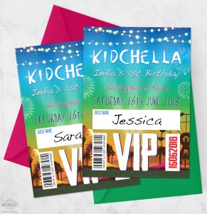 kidchella childrens festival birthday party invitations