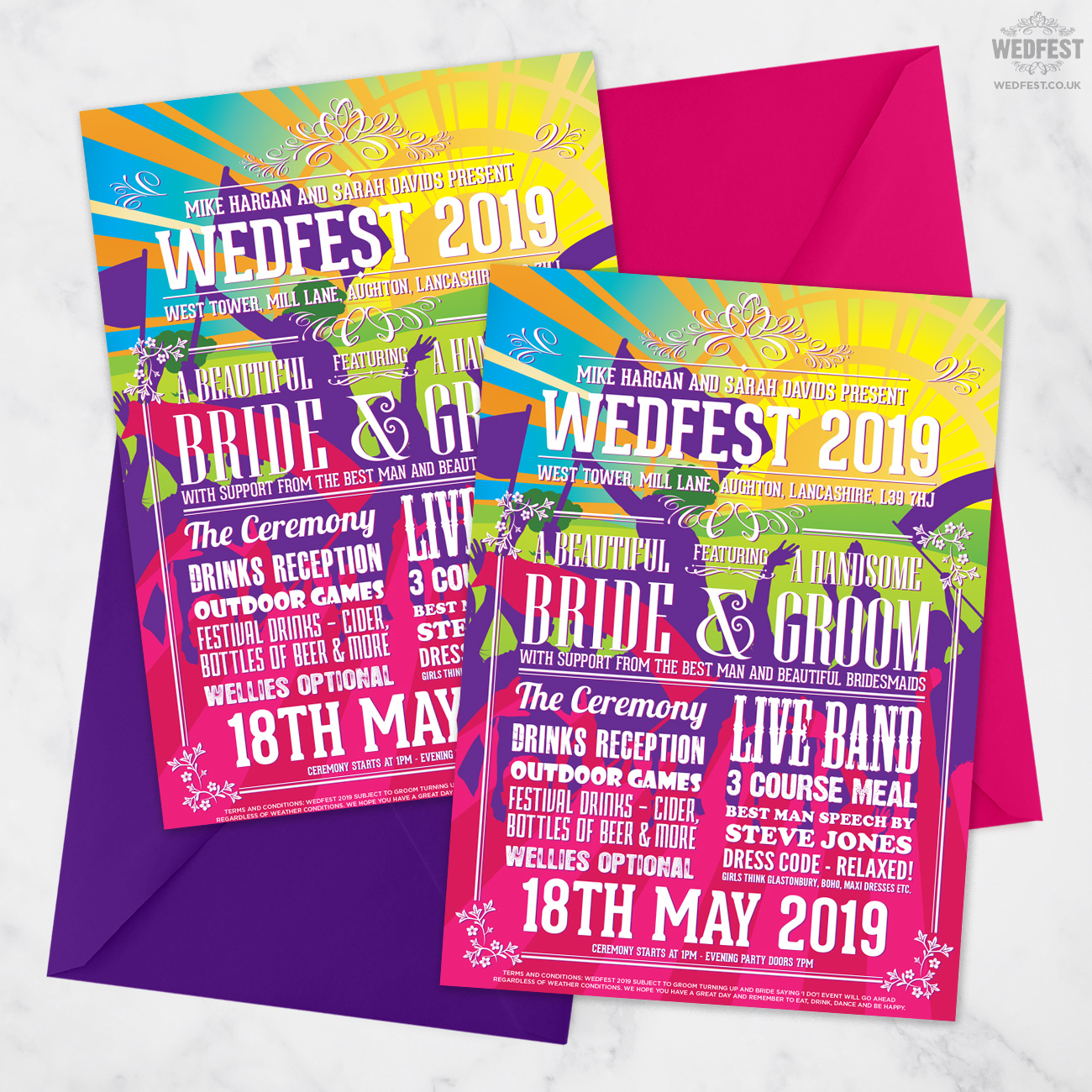 wedfest flyer poster line up festival wedding invite