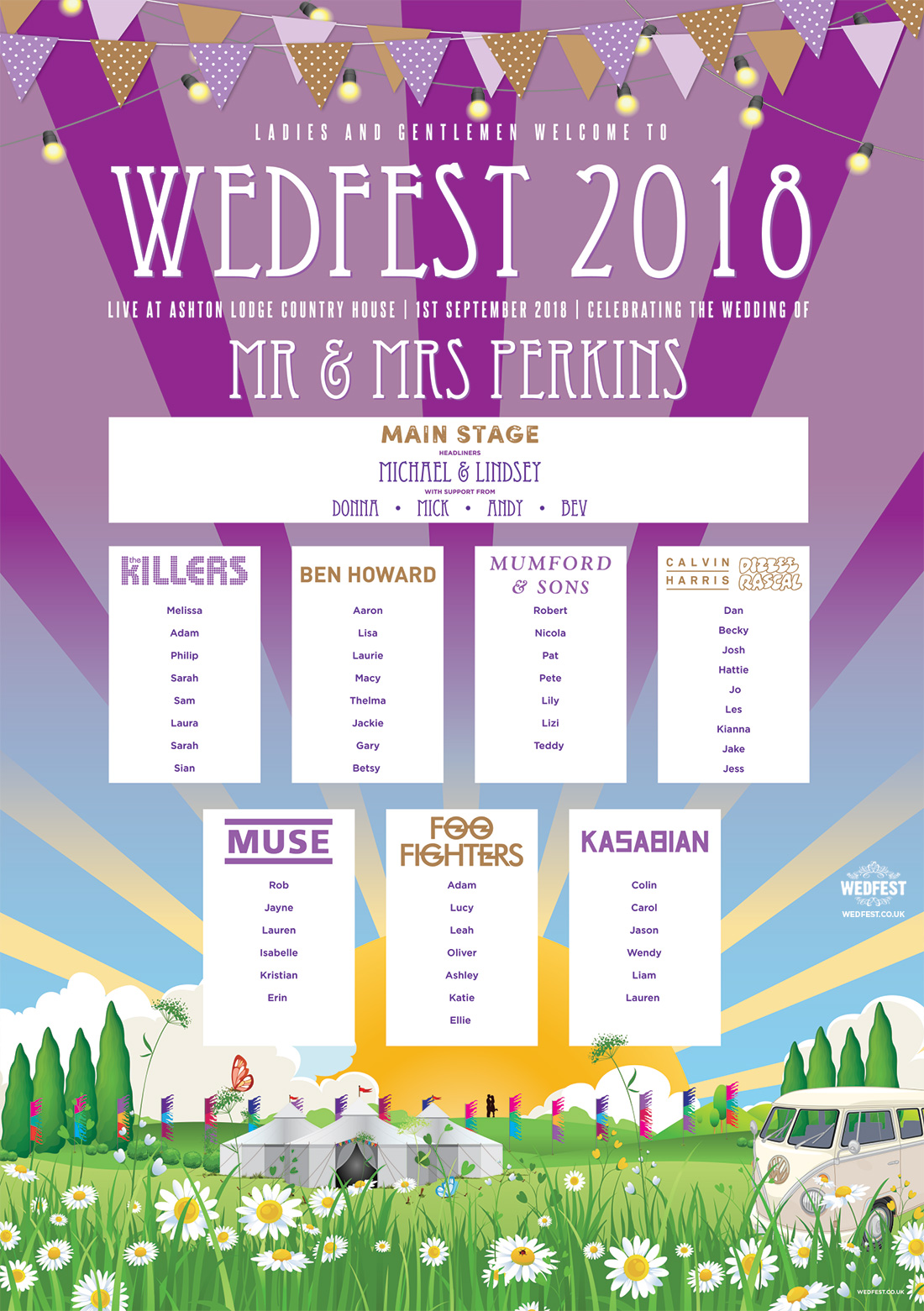 band names wedfest wedding table plan