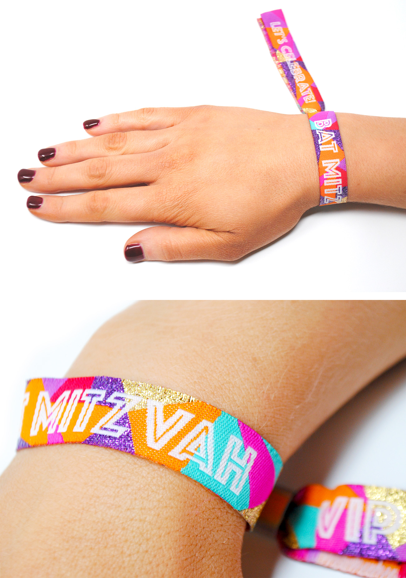 bat mitzvah festival party wristbands