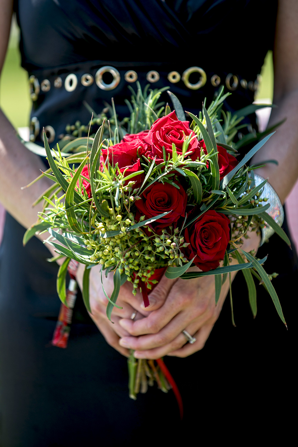 black and red rock n roll wedding