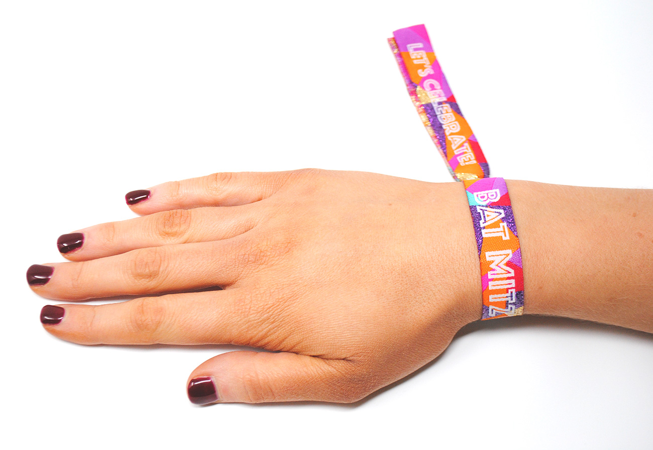 festival themed bat mitzvah party wristband
