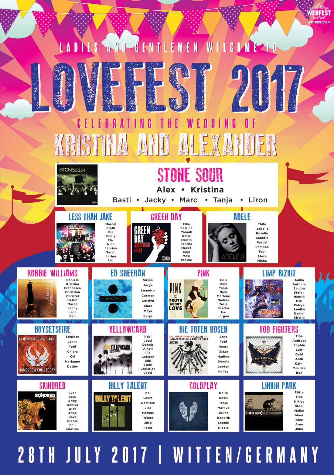 lovefest festival wedding germany seating chart