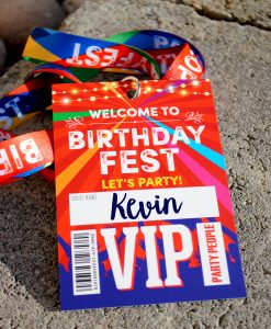 birthdayfest birthday party vip pass lanyard